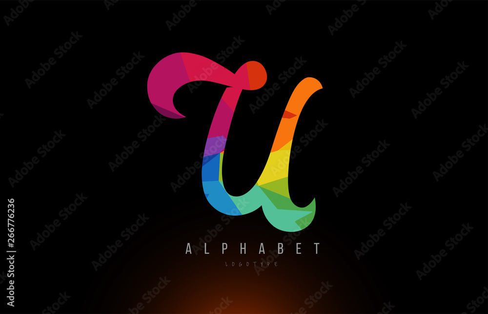 U alphabet letter rainbow colored logo company icon design U alphabet letter rainbow colored logo company icon design