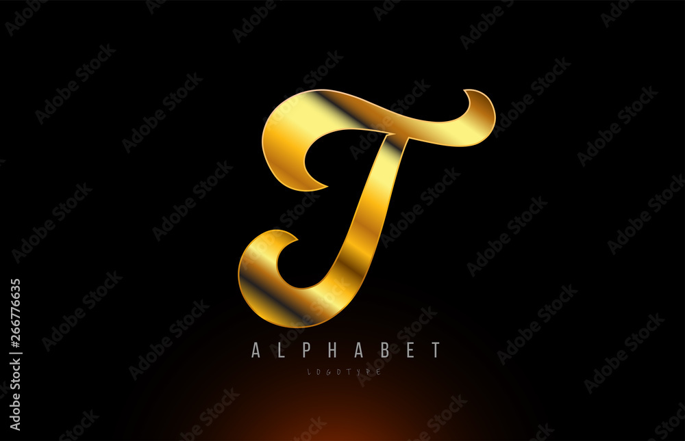 Gold golden T alphabet letter logo company icon design Gold golden T alphabet letter logo company icon design