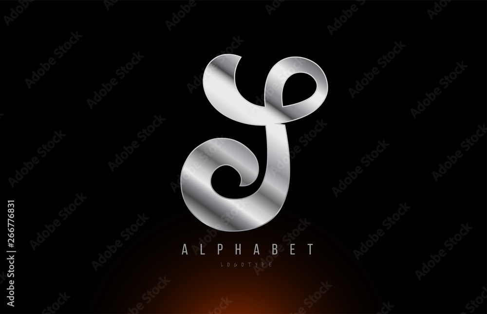 Fototapeta premium Silver grey metallic letter S logo design