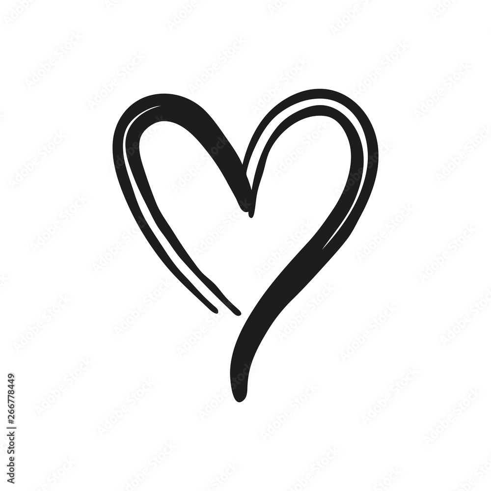 Heart doodle, handmade love icon. Heart doodle, handmade love icon.