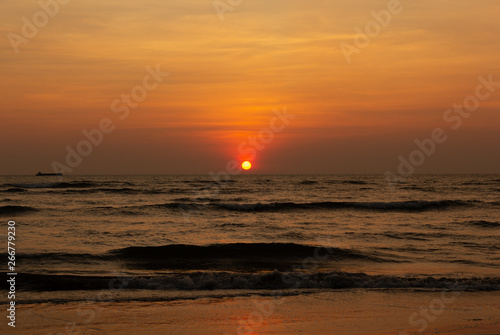 Landscape magnificent sunset on the ocean