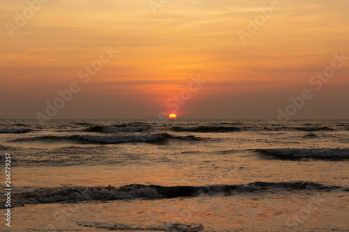 Landscape magnificent sunset on the ocean