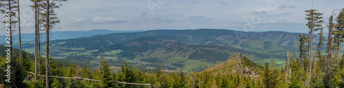 Fototapeta Naklejka Na Ścianę i Meble -  View from hill near Giant rocks in Jeseniky mountains in spring day