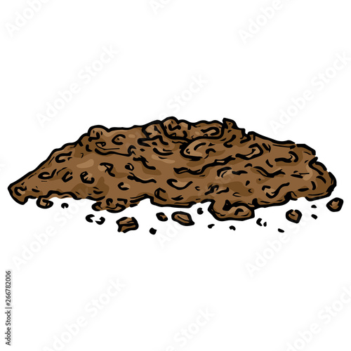 Handful of earth icon. Vector illustration of soil, ground.Hand drawn handful of soil.