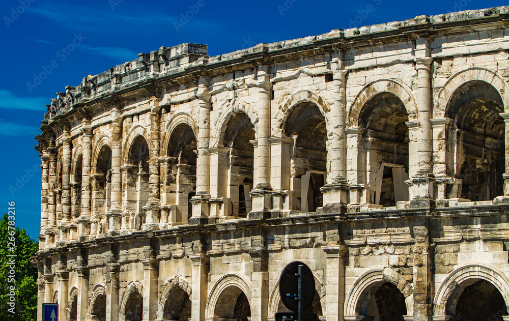 Obraz premium Arena of Nimes, Roman amphitheater in France