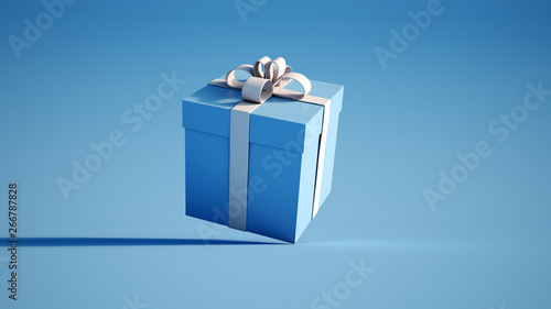 blue and white gift box photo