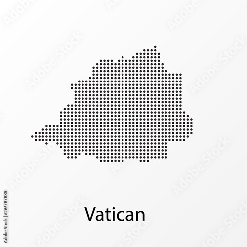 Vector illustration of a geographical map of the Vatican with dots photo