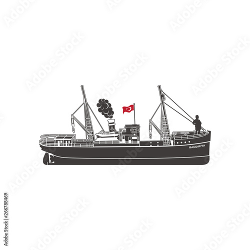 The ship that Atatürk came to Samsun, vector drawing