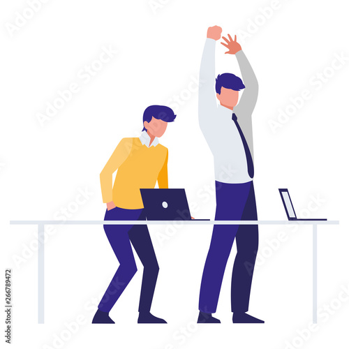 couple of businessmen in the office scene