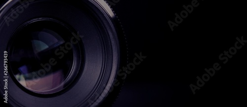 Camera lens close up