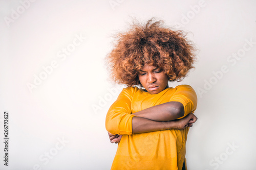 pretty Afro woman pouting photo