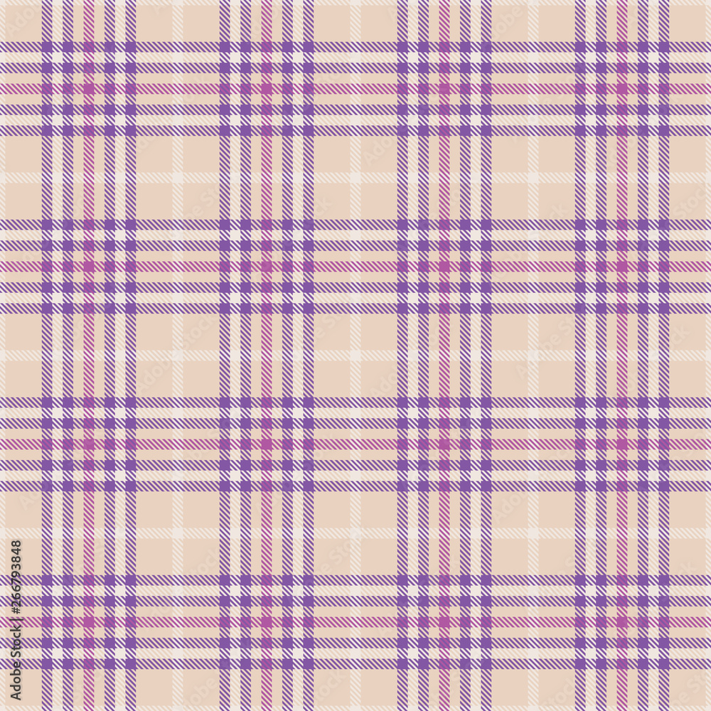 Seamless plaid pattern. Checkered fabric texture. Vector