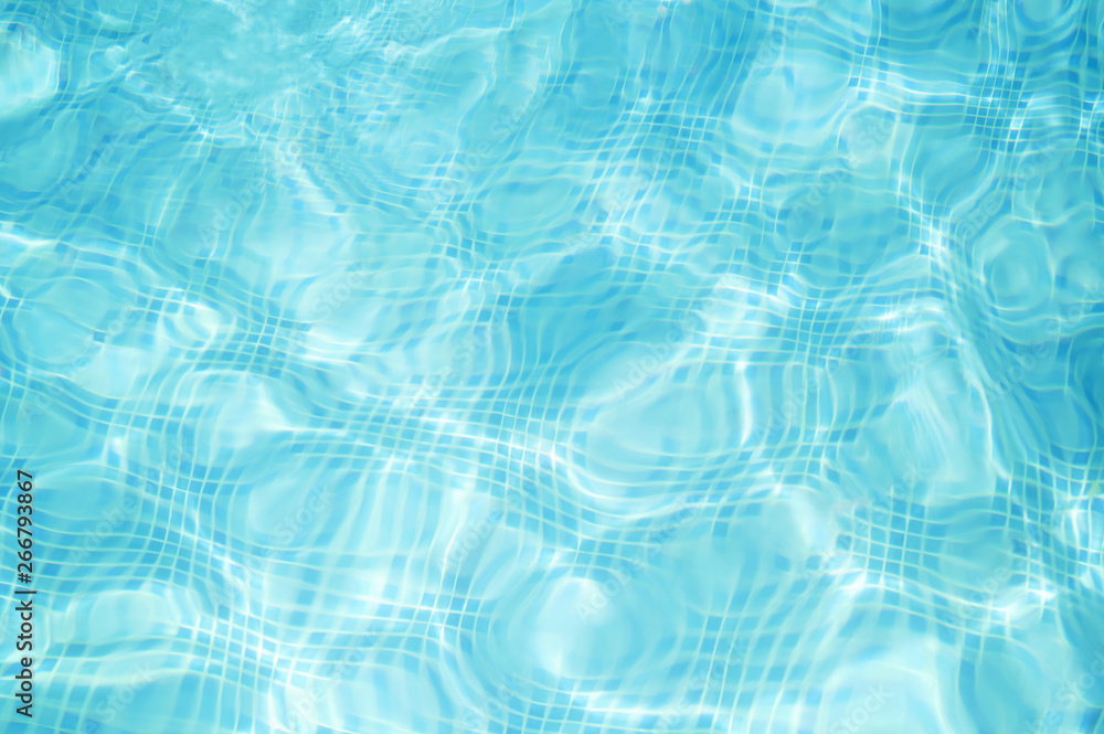 Abstract blue water in swimming pool - obrazy, fototapety, plakaty 