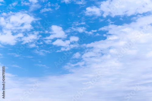 light fluffy clouds on a bright blue sky