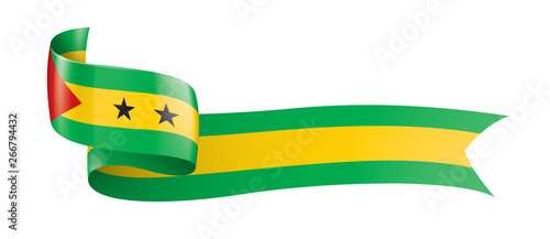 Sao Tome and Principe flag, vector illustration on a white background
