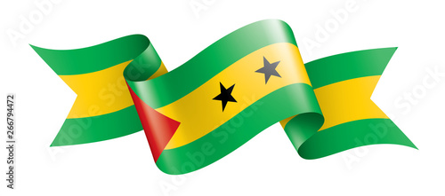 Sao Tome and Principe flag, vector illustration on a white background
