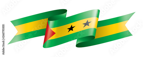 Sao Tome and Principe flag, vector illustration on a white background