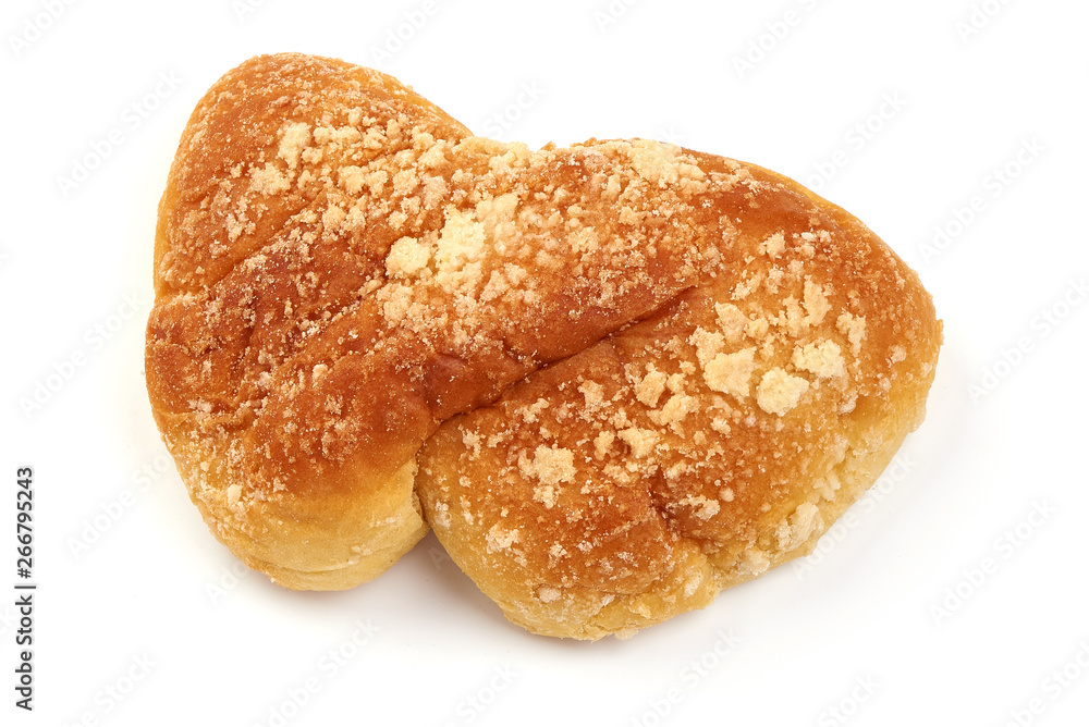 Bread rolls, sweet buns, close-up, isolated on white background Bread rolls, sweet buns, close-up, isolated on white background