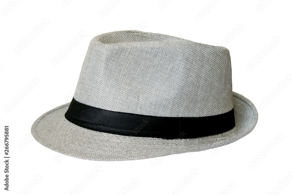 Silver Grey Hat Isolated on White Background Silver Grey Hat Isolated on White Background