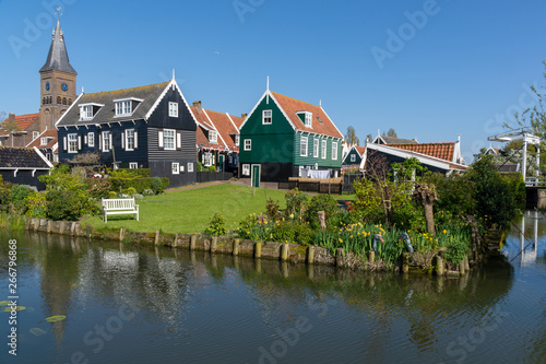 Canals in the center of Marken, The Netherlands