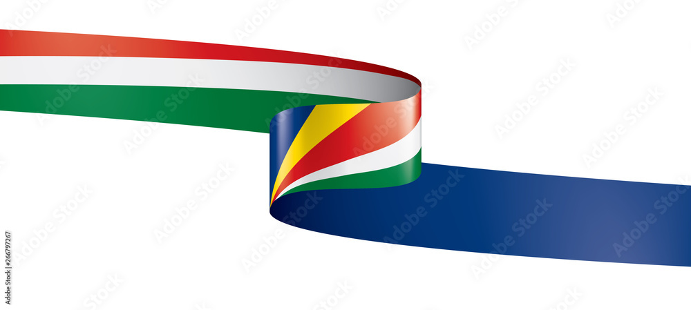Seychelles flag, vector illustration on a white background Seychelles flag, vector illustration on a white background