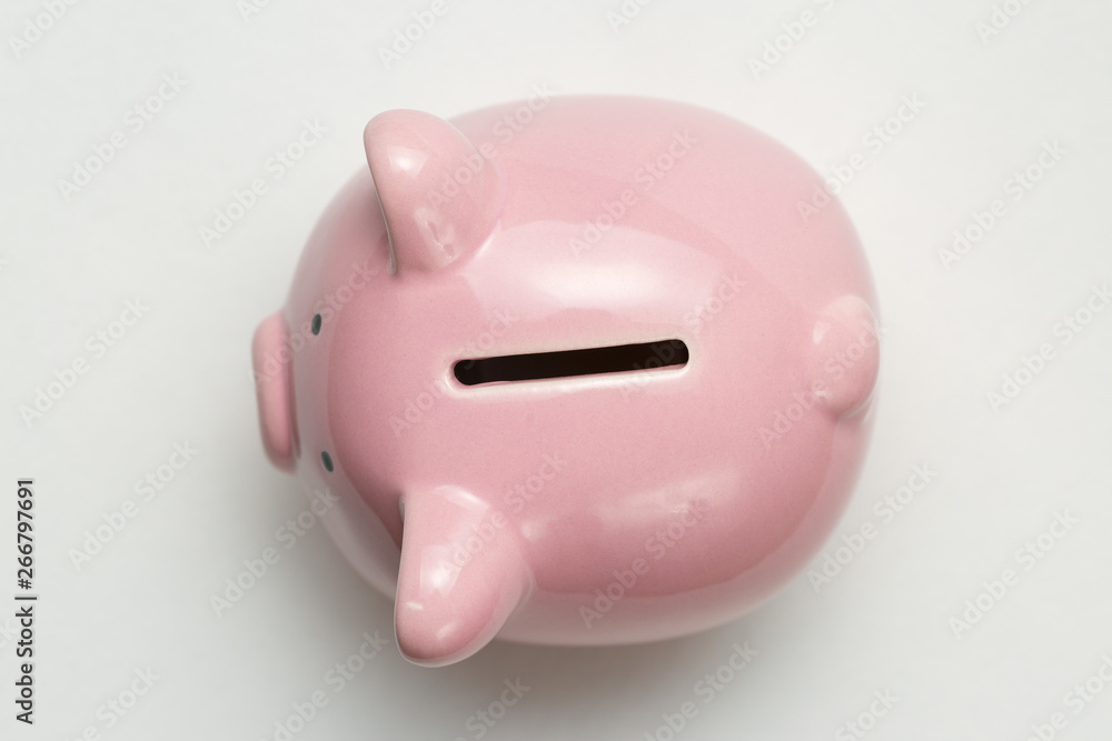 Piggy bank isolated on white background. View from above. Piggy bank isolated on white background. View from above.
