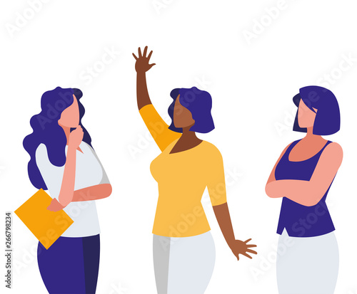 elegant interracial businesswomen avatars characters