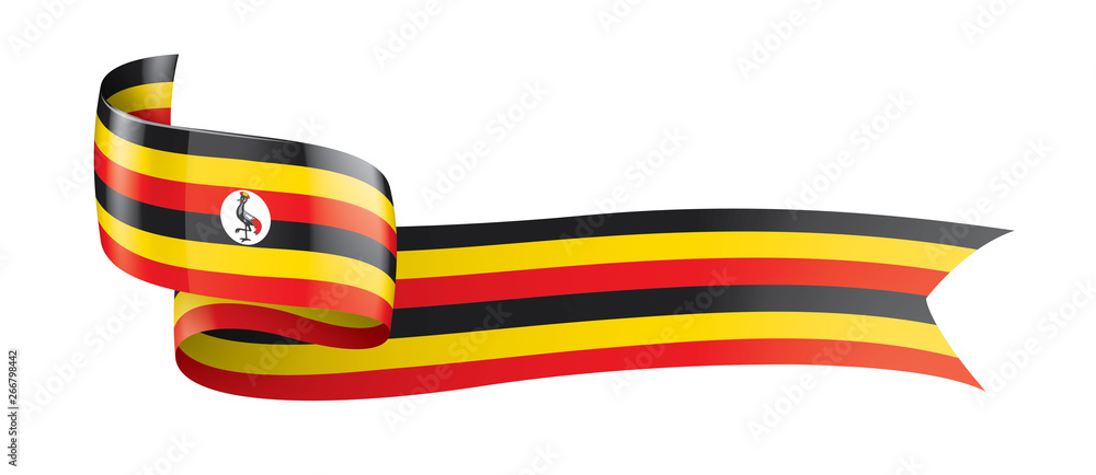 Uganda flag, vector illustration on a white background Uganda flag, vector illustration on a white background