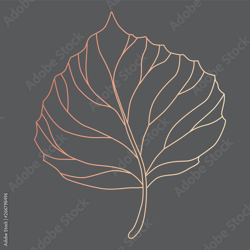 Print line sketch tree leaf vector illustration