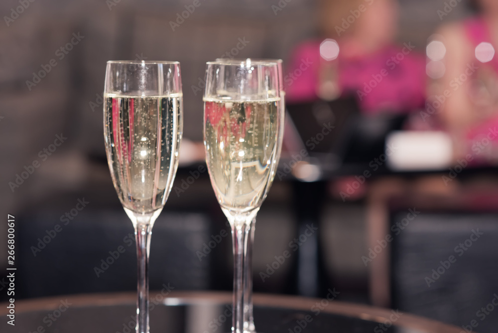 Champagne glasses at a party Champagne glasses at a party