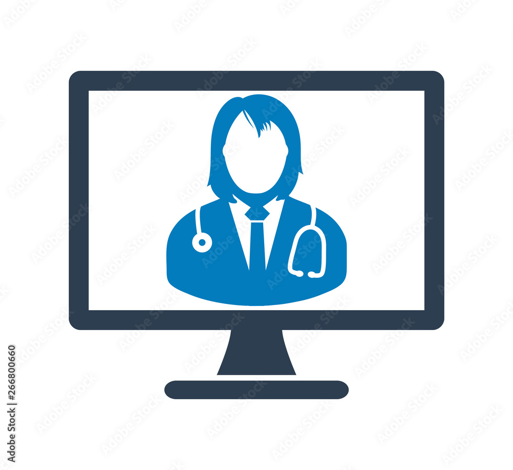 Online Doctor Icon. Flat style vector EPS. Online Doctor Icon. Flat style vector EPS.