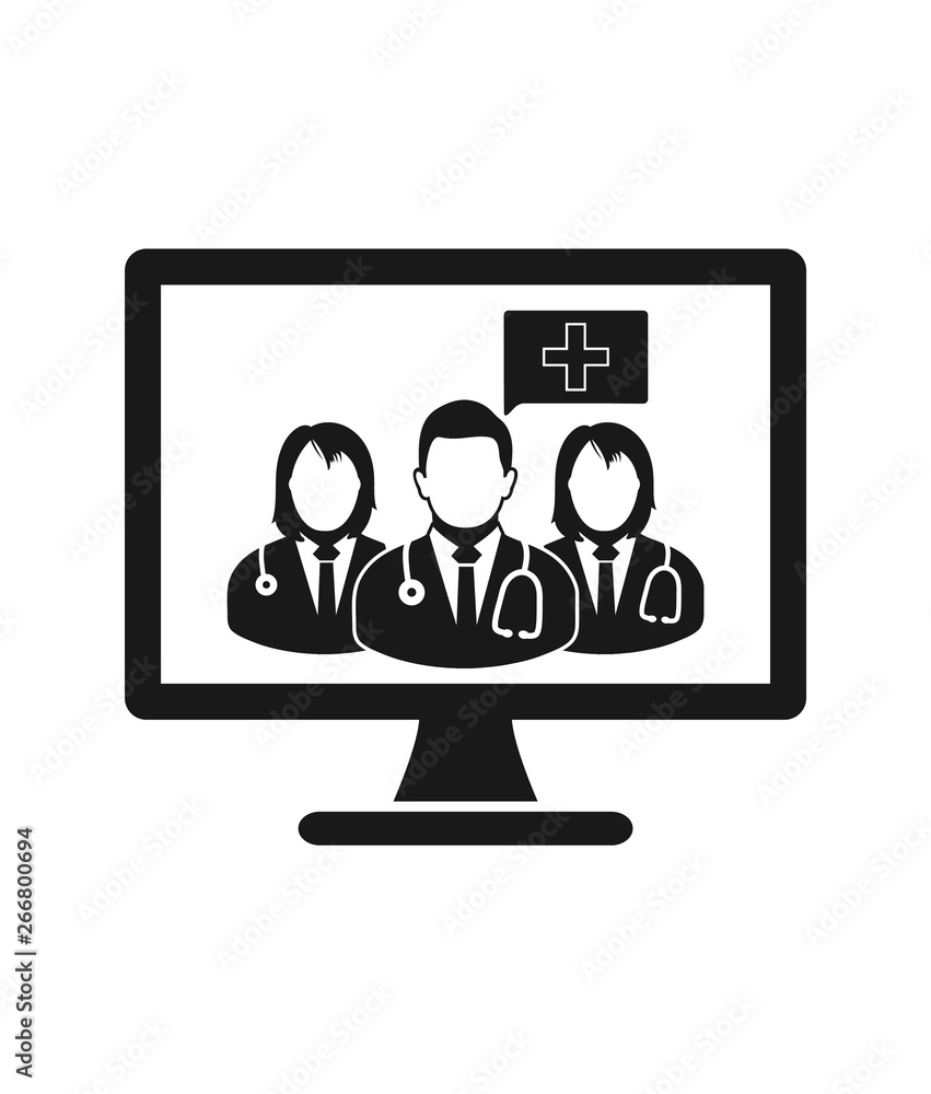Online Medical Team Icon. Flat style vector EPS. Online Medical Team Icon. Flat style vector EPS.