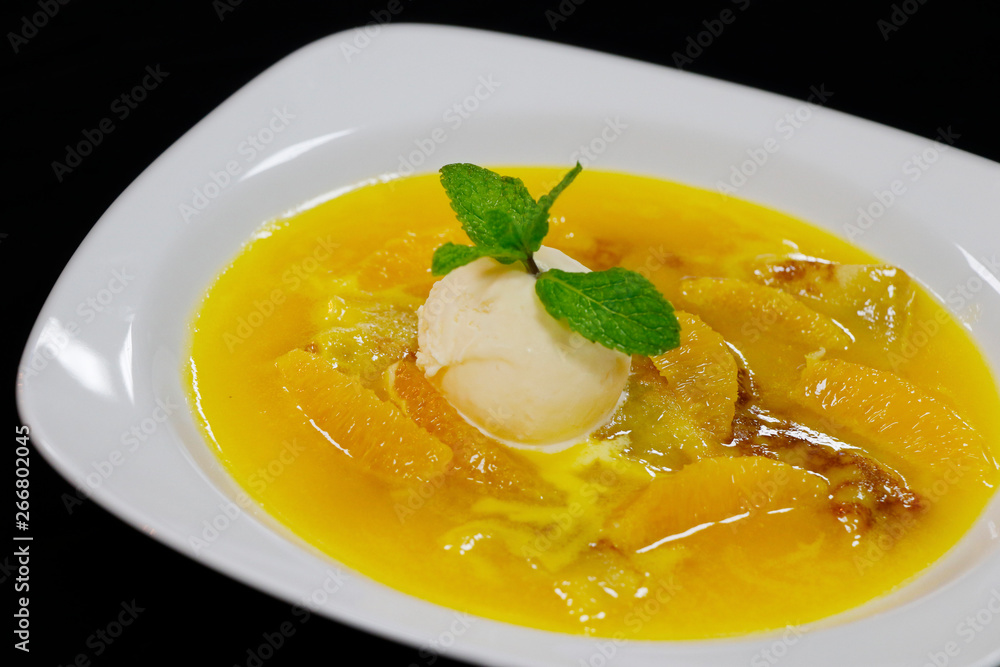 crepe suzette flambe, one of the traditional french dessert crepe suzette flambe, one of the traditional french dessert