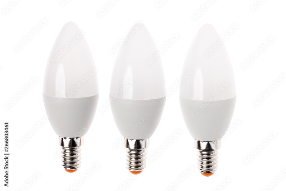 LED light bulb New technology isolated on white background, Energy saving electric lamp is good for ecology. LED light bulb New technology isolated on white background, Energy saving electric lamp is good for ecology.