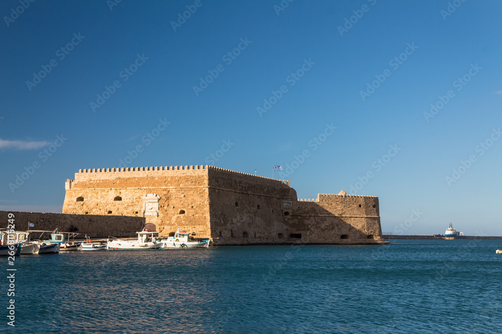 koules venetian fort heraklion city greece old port clear sky sea