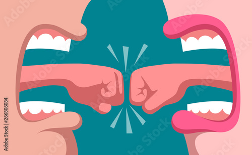 Verbal battle of man and woman
