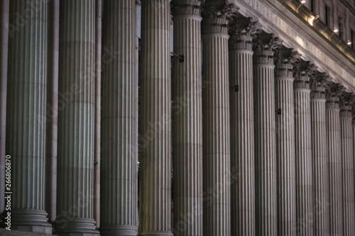 Columns of the facade of the old main entrance of the famous Pennsylvania Station - New York City  NY