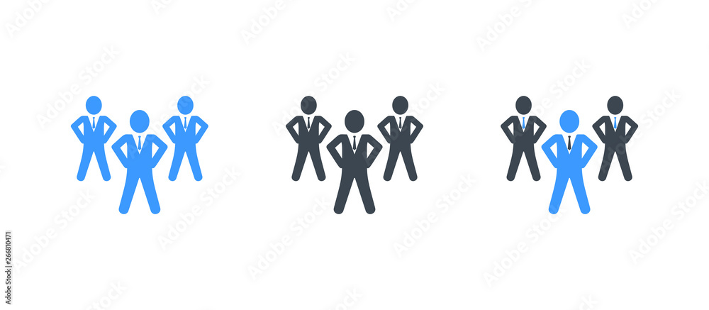 Three businessmen icon - Glyph vector illustration Three businessmen icon - Glyph vector illustration