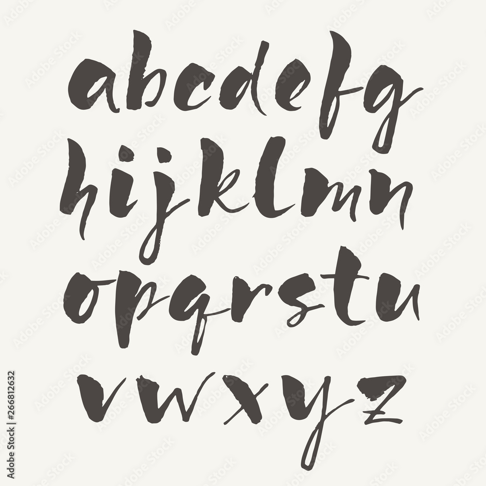 Vector modern calligraphic hand written alphabet set