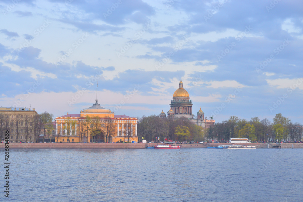 Admiralty embankment in St.Petersburg.
