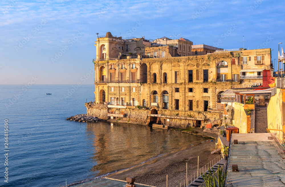 Obraz premium Villa Donn'Anna palace in Naples, Italy