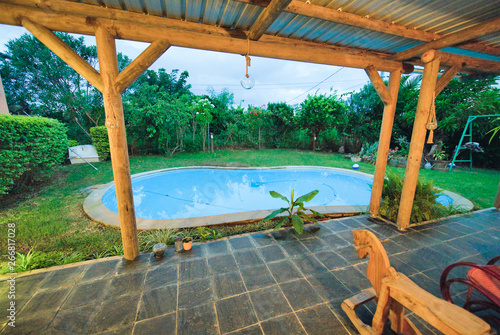 Beautiful pool in tropical environment