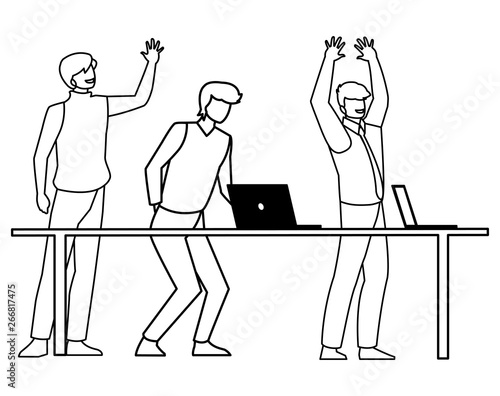 group of businessmen in the office scene