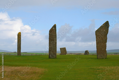 The Neolithic henge site, the Standing Stones of Stenness, Orkney, Scotland, UK