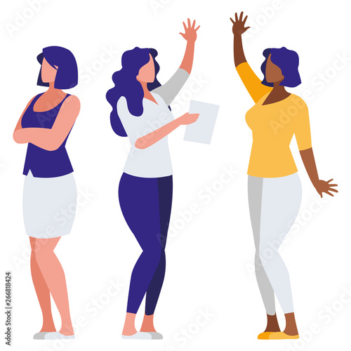 elegant interracial businesswomen avatars characters