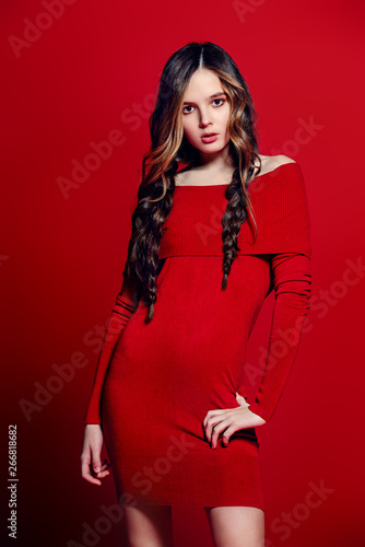 red tight dress