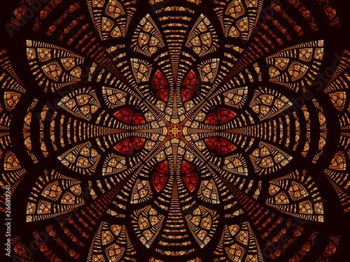 Abstract fractal flower or mandala - digitally generated image © olgasalt
