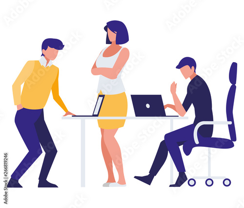 business people teamwork in the office scene