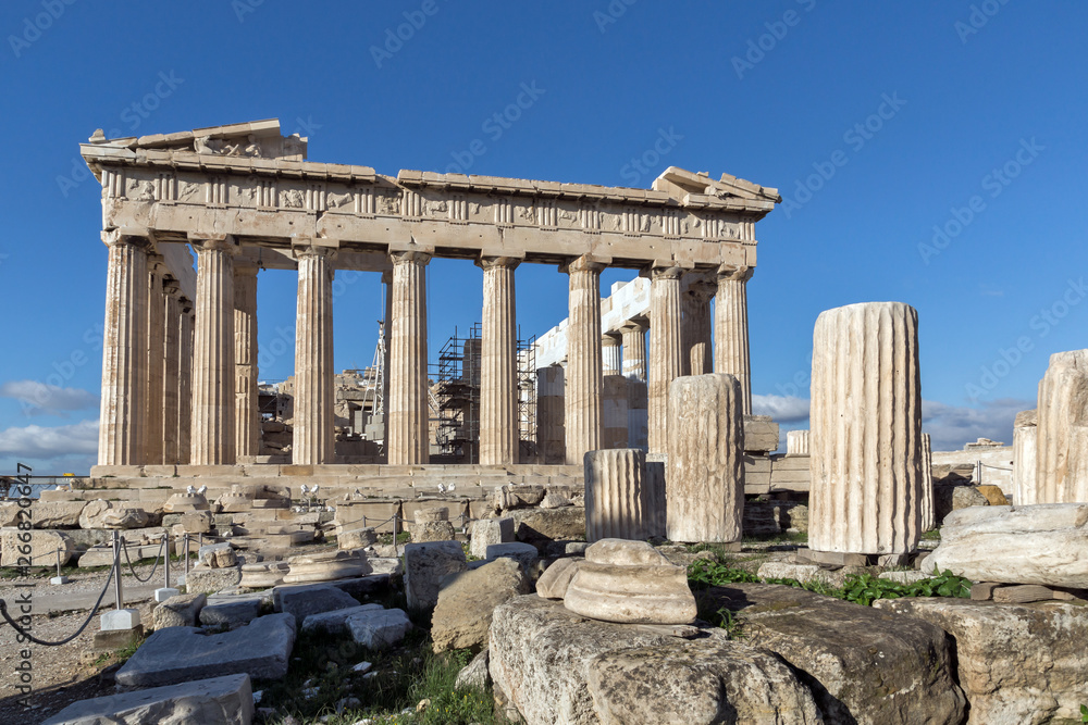 Ancient Building of The Parthenon in the Acropolis of Athens, Attica, Greece Ancient Building of The Parthenon in the Acropolis of Athens, Attica, Greece