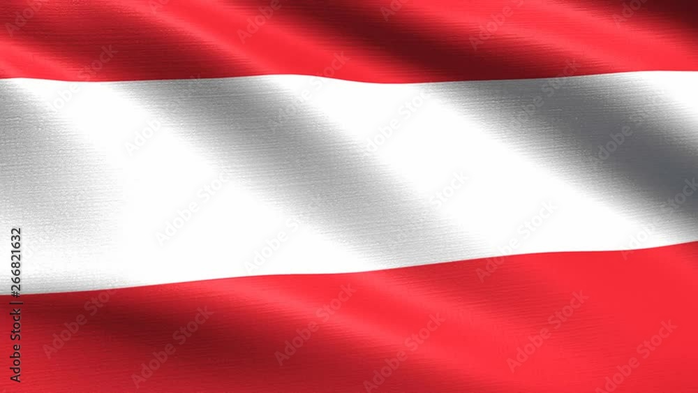 Realistic flag of Austria, Seamless looping with highly detailed fabric texture, 4k resolution Realistic flag of Austria, Seamless looping with highly detailed fabric texture, 4k resolution